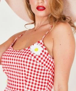 Voodoo Vixen Dolly Gingham Flared Dress -ROCKABILLY TOPS Shop dolly gingham flared dress voodoo vixen 5 300x