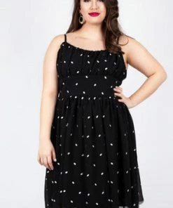 Voodoo Vixen Dotty Polka Dot Flared Dress -ROCKABILLY TOPS Shop dotty polka dot flared dress voodoo vixen 7 300x