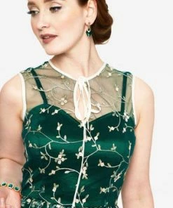 Voodoo Vixen Tallulah Tulle Floral Embellished Flared Dress -ROCKABILLY TOPS Shop dra 9212 bi 03 300x