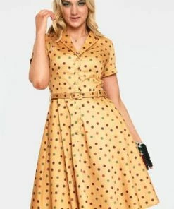 Voodoo Vixen Diana Polka Dot Collared Flared Dress