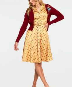 Voodoo Vixen Diana Polka Dot Collared Flared Dress -ROCKABILLY TOPS Shop dra 9233 bi 03 300x