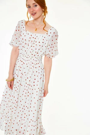 Voodoo Vixen Rosita Strawberry Print Sleeved Dress 6 Voodoo Vixen Rosita Strawberry Print Sleeved Dress - Image 4
