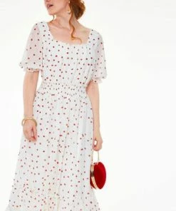 Voodoo Vixen Rosita Strawberry Print Sleeved Dress