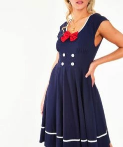 Voodoo Vixen Catalina Red Bow Seaside Flare Dress 11 Voodoo Vixen Catalina Red Bow Seaside Flare Dress -ROCKABILLY TOPS Shop dra 9338 bi 03 300x