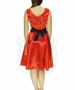 Dr Faust Draped Heart Silk Red Midi Dress - Cora 5 Dr Faust Draped Heart Silk Red Midi Dress - Cora -ROCKABILLY TOPS Shop draped heart silk red midi dress cora dr faust 2 300x