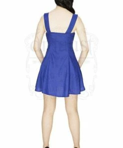 Dr Faust Electric Blue Mini Summer Dress - Layla 9 Dr Faust Electric Blue Mini Summer Dress - Layla -ROCKABILLY TOPS Shop electric blue mini summer dress layla dr faust 4 300x