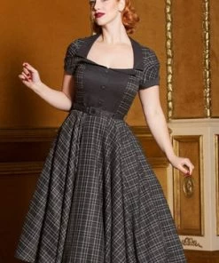 Voodoo Vixen Ella Tartan Flare Dress -ROCKABILLY TOPS Shop ella tartan flare dress voodoo vixen 9 300x
