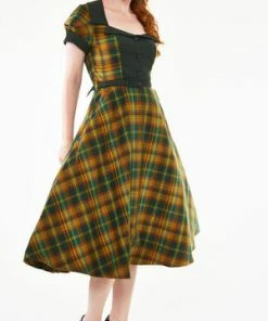 Voodoo Vixen Ella Tartan Flared Dress