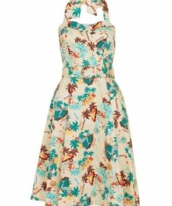 Voodoo Vixen Ella Tropical Print Halter Dress -ROCKABILLY TOPS Shop ella tropical print halter dress voodoo vixen 5 300x
