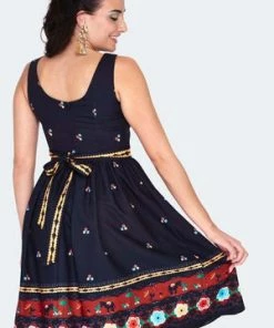 Voodoo Vixen Fearne Fiesta Print Flared Dress -ROCKABILLY TOPS Shop fearne fiesta print flared dress dra 8681 05.1321 300x