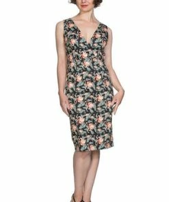 Banned Flamingo Honnie Pencil Dress -ROCKABILLY TOPS Shop flamingo honnie pencil dress banned 3 300x