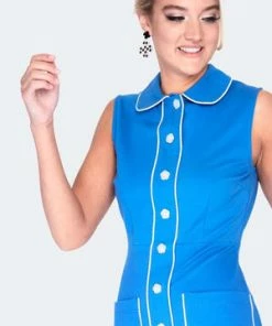 Voodoo Vixen Flower Button Dress -ROCKABILLY TOPS Shop flower button dress dra 9507 02.1352 300x