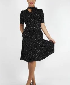 Voodoo Vixen Frances Heart Polka Dot Tea Dress -ROCKABILLY TOPS Shop frances heart polka dot tea dress voodoo vixen 3 300x