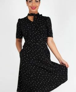 Voodoo Vixen Frances Heart Polka Dot Tea Dress