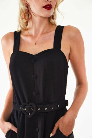 Voodoo Vixen Frenchie Flare Halter Dress With Heart Belt And Buttons 12 Voodoo Vixen Frenchie Flare Halter Dress With Heart Belt And Buttons - Image 10