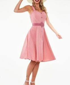 Voodoo Vixen Frenchie Flare Halter Dress With Heart Belt And Buttons 14 Voodoo Vixen Frenchie Flare Halter Dress With Heart Belt And Buttons -ROCKABILLY TOPS Shop frenchie flare halter dress with heart belt and buttons voodoo vixen 3 300x