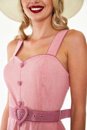 Voodoo Vixen Frenchie Flare Halter Dress With Heart Belt And Buttons 7 Voodoo Vixen Frenchie Flare Halter Dress With Heart Belt And Buttons - Image 5