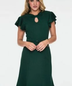 Voodoo Vixen Nessy Front Twist Flutter Sleeve Dress 28 Voodoo Vixen Nessy Front Twist Flutter Sleeve Dress -ROCKABILLY TOPS Shop front twist fluffer sleeve dress dra 9341 03.1034 300x