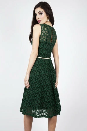 Voodoo Vixen Gabriella Overlay Belted Dress 4 Voodoo Vixen Gabriella Overlay Belted Dress - Image 2