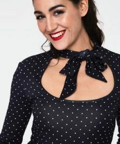 Voodoo Vixen Gail Black Polka Dot Neck Tie Top 10 Voodoo Vixen Gail Black Polka Dot Neck Tie Top -ROCKABILLY TOPS Shop gail black polka dot neck tie top tpa 2453 03.1061 300x