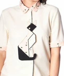 Banned Geo Cat Blouse -ROCKABILLY TOPS Shop geo cat blouse banned 3 300x