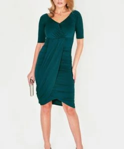 Voodoo Vixen Georgina Green Wrap Bodycon Dress