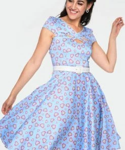 Voodoo Vixen Ginger Heart Print Dress