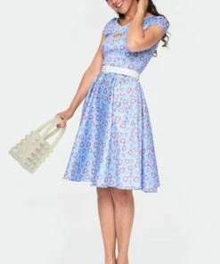 Voodoo Vixen Ginger Heart Print Dress -ROCKABILLY TOPS Shop ginger heart print dress dra 8791 02.921 300x