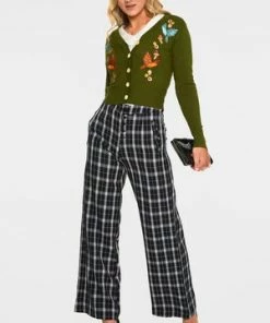 Voodoo Vixen Ginny Woodland Cardigan -ROCKABILLY TOPS Shop ginny olive woodland cardigan caa 3500 02.1013 300x