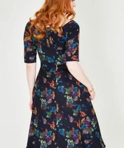 Voodoo Vixen Grace Flared Bardot Dress -ROCKABILLY TOPS Shop grace flared bardot dress voodoo vixen 2 300x