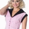 Banned Grease Gingham Blouse -ROCKABILLY TOPS Shop grease gingham blouse banned 300x