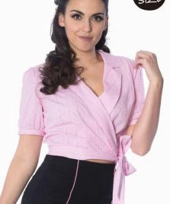 Banned Grease Wrap Gingham Blouse -ROCKABILLY TOPS Shop grease wrap gingham blouse banned 4 300x