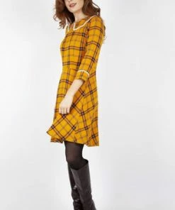 Voodoo Vixen Harley Shadow Collar Tartan Dress -ROCKABILLY TOPS Shop harley shadow collar tartan dress voodoo vixen 7 300x