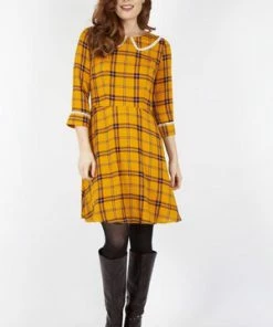 Voodoo Vixen Harley Shadow Collar Tartan Dress -ROCKABILLY TOPS Shop harley shadow collar tartan dress voodoo vixen 8 300x