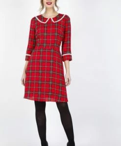 Voodoo Vixen Harley Shadow Collar Tartan Dress