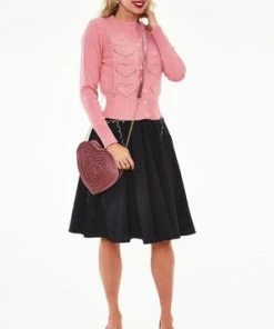 Voodoo Vixen Heart Knit Pattern Cardigan