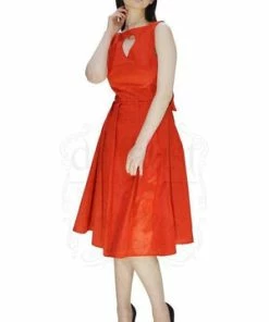 Dr Faust Heart Raw Silk Red Midi Dress - Lyla 28 Dr Faust Heart Raw Silk Red Midi Dress - Lyla -ROCKABILLY TOPS Shop heart raw silk red midi dress lyla dr faust 13 300x