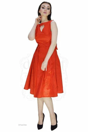 Dr Faust Heart Raw Silk Red Midi Dress - Lyla 15 Dr Faust Heart Raw Silk Red Midi Dress - Lyla - Image 13