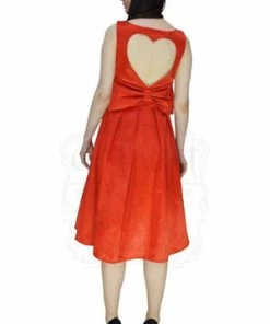 Dr Faust Heart Raw Silk Red Midi Dress - Lyla 17 Dr Faust Heart Raw Silk Red Midi Dress - Lyla -ROCKABILLY TOPS Shop heart raw silk red midi dress lyla dr faust 2 300x
