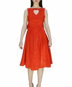 Dr Faust Heart Raw Silk Red Midi Dress - Lyla 18 Dr Faust Heart Raw Silk Red Midi Dress - Lyla -ROCKABILLY TOPS Shop heart raw silk red midi dress lyla dr faust 3 300x