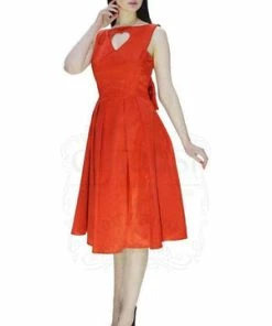 Dr Faust Heart Raw Silk Red Midi Dress - Lyla 22 Dr Faust Heart Raw Silk Red Midi Dress - Lyla -ROCKABILLY TOPS Shop heart raw silk red midi dress lyla dr faust 7 300x