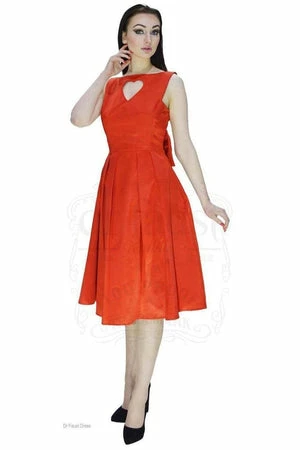 Dr Faust Heart Raw Silk Red Midi Dress - Lyla 9 Dr Faust Heart Raw Silk Red Midi Dress - Lyla - Image 7