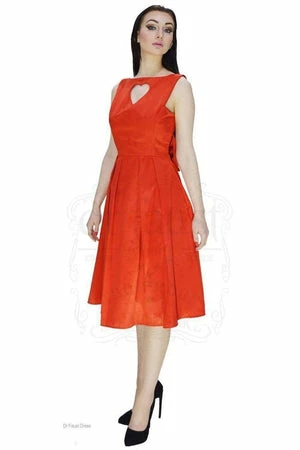 Dr Faust Heart Raw Silk Red Midi Dress - Lyla 11 Dr Faust Heart Raw Silk Red Midi Dress - Lyla - Image 9