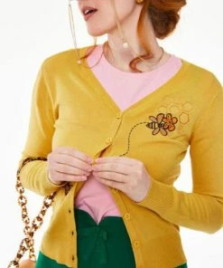 Voodoo Vixen Honey Bee Embroidered Cardigan