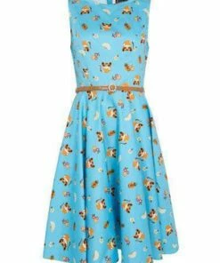 Voodoo Vixen Honey Flared Cat Print Dress -ROCKABILLY TOPS Shop honey flared cat print dress voodoo vixen 3 300x