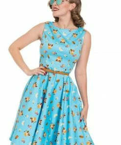 Voodoo Vixen Honey Flared Cat Print Dress -ROCKABILLY TOPS Shop honey flared cat print dress voodoo vixen 5 300x