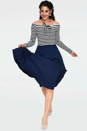 Voodoo Vixen Houdini Black And White Striped Cosy Boatneck Top 5 Voodoo Vixen Houdini Black And White Striped Cosy Boatneck Top - Image 3