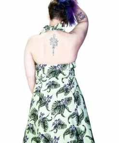 Dr Faust Indigo Flowers Olive Green Rockabilly Midi Dress - Jadis 6 Dr Faust Indigo Flowers Olive Green Rockabilly Midi Dress - Jadis -ROCKABILLY TOPS Shop indigo flowers olive green plus size rockabilly midi dress jadis dr faust 2 300x