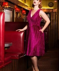 Voodoo Vixen Irene Velvet Midi Dress -ROCKABILLY TOPS Shop irene velvet midi dress voodoo vixen 4 d5a37eb3 eb34 407a 9c6a 2724f1d490a9 300x