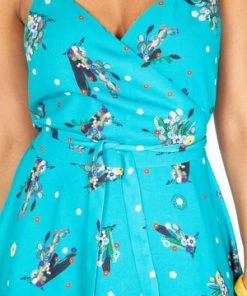 Voodoo Vixen Iris Cactus Print Wrap Dress -ROCKABILLY TOPS Shop iris cactus print wrap dress voodoo vixen 3 300x